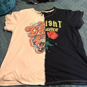 Plus Size 3X Torrid Black and Cream Short Sleeve Graphic Tee